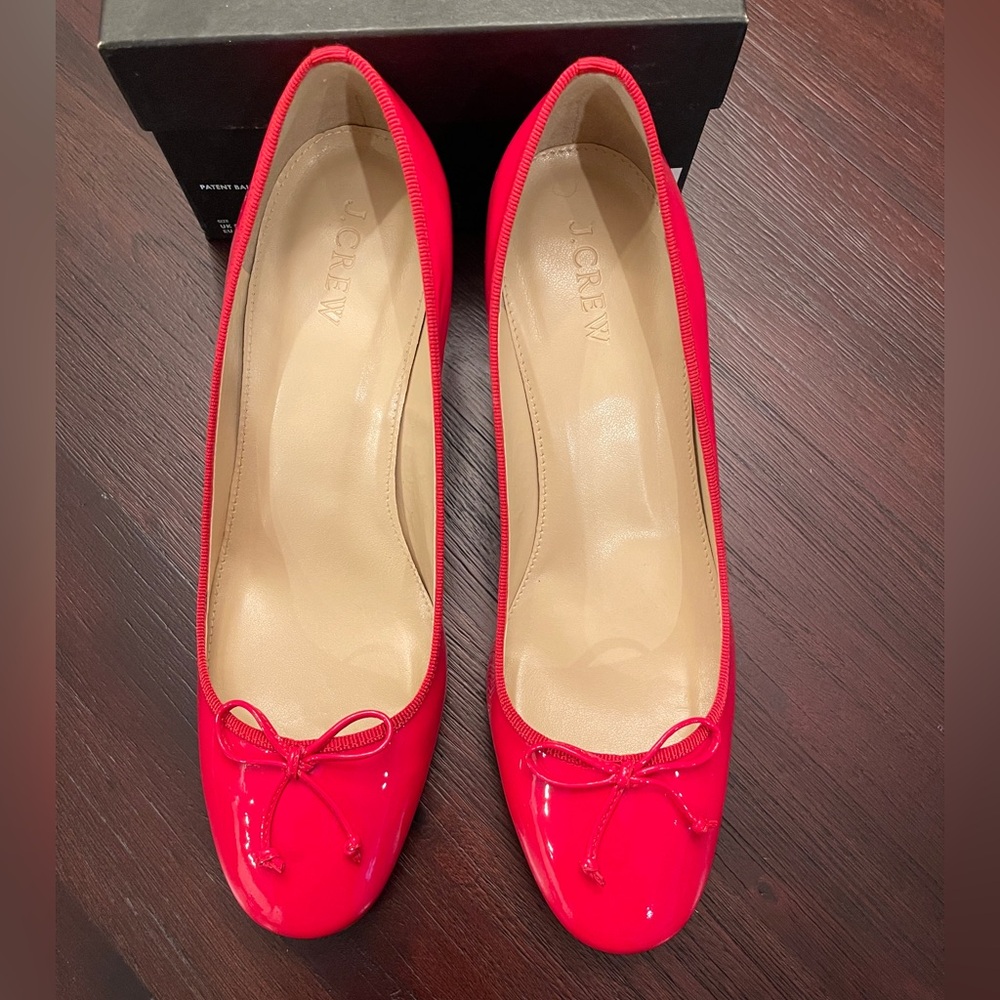 J. Crew Providence Red Ballet Pumps
